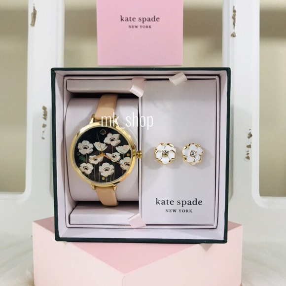 kate spade Accessories - Kate Spade Poppy Metro Watch & Earrings Set